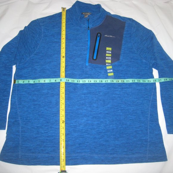 Eddie Bauer Mens 1/4 Zip Blue Long Sleeve Pullover Sweater Size XXL NWT - Picture 2 of 7